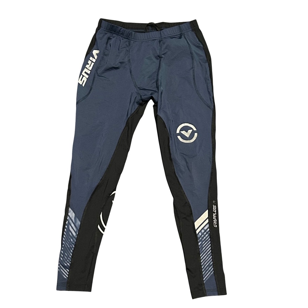 Virus Grapplers VI Compression Pants Navy Black Mens Large BJJ MMA Leggings